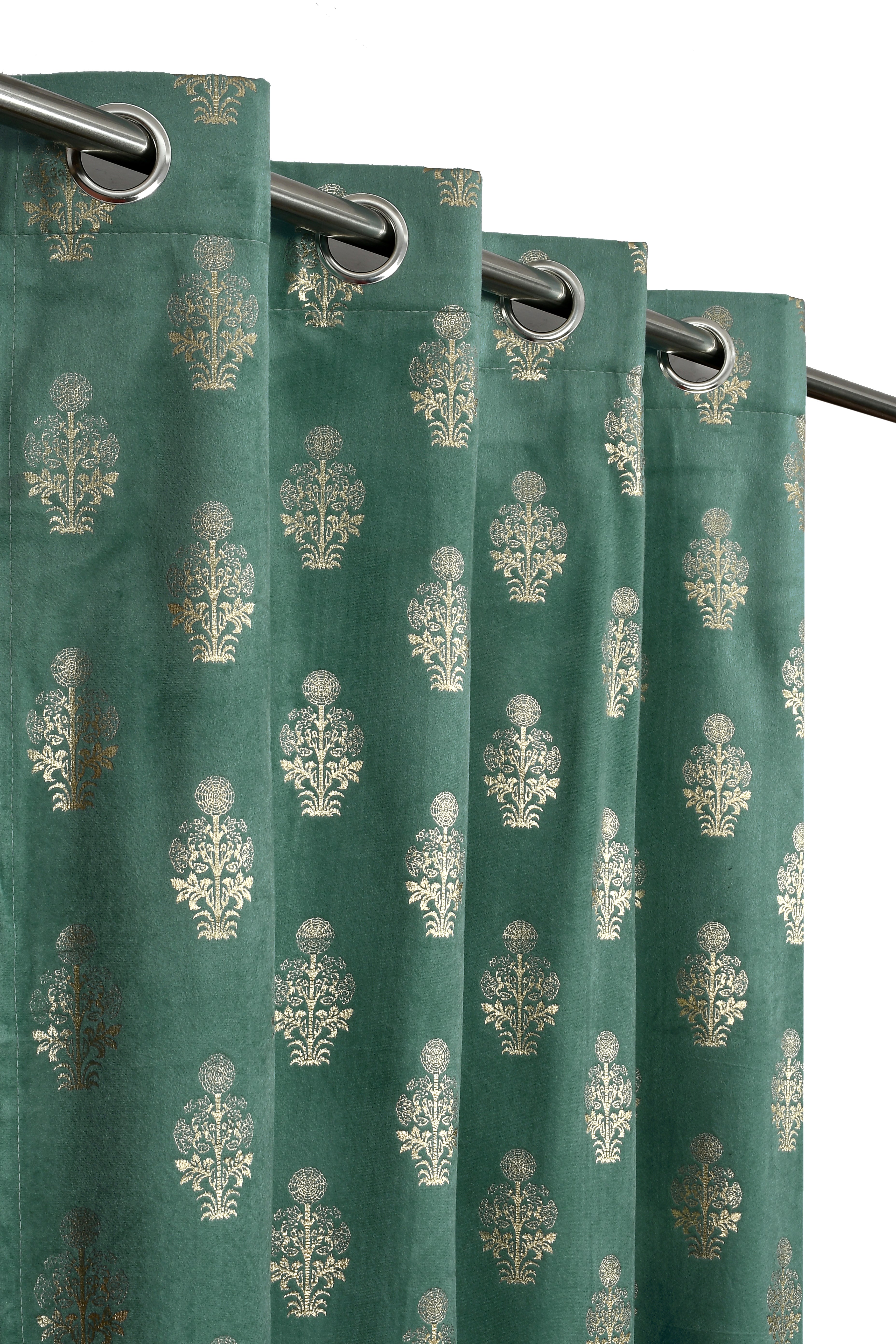 Velvet Foil Curtains Matka Print