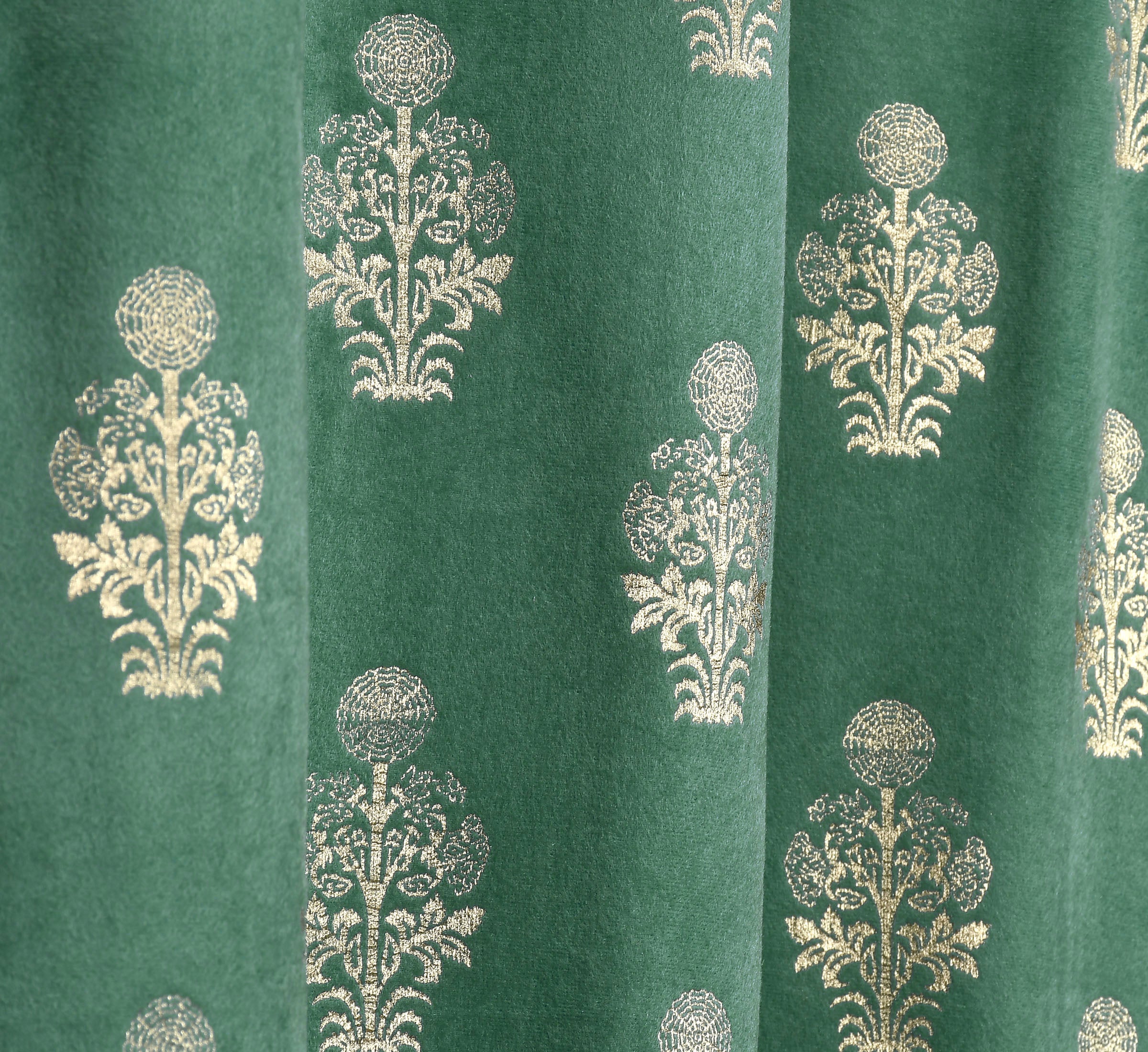 Velvet Foil Curtains Matka Print
