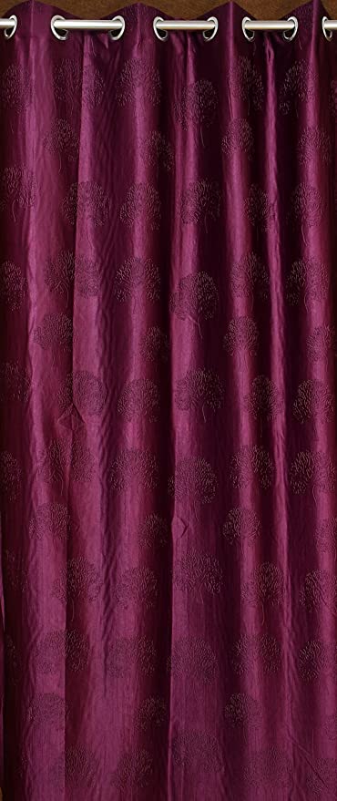 Tree punch curtains in wine color from The Digital Kart, featuring a stylish design suitable for modern home decor.