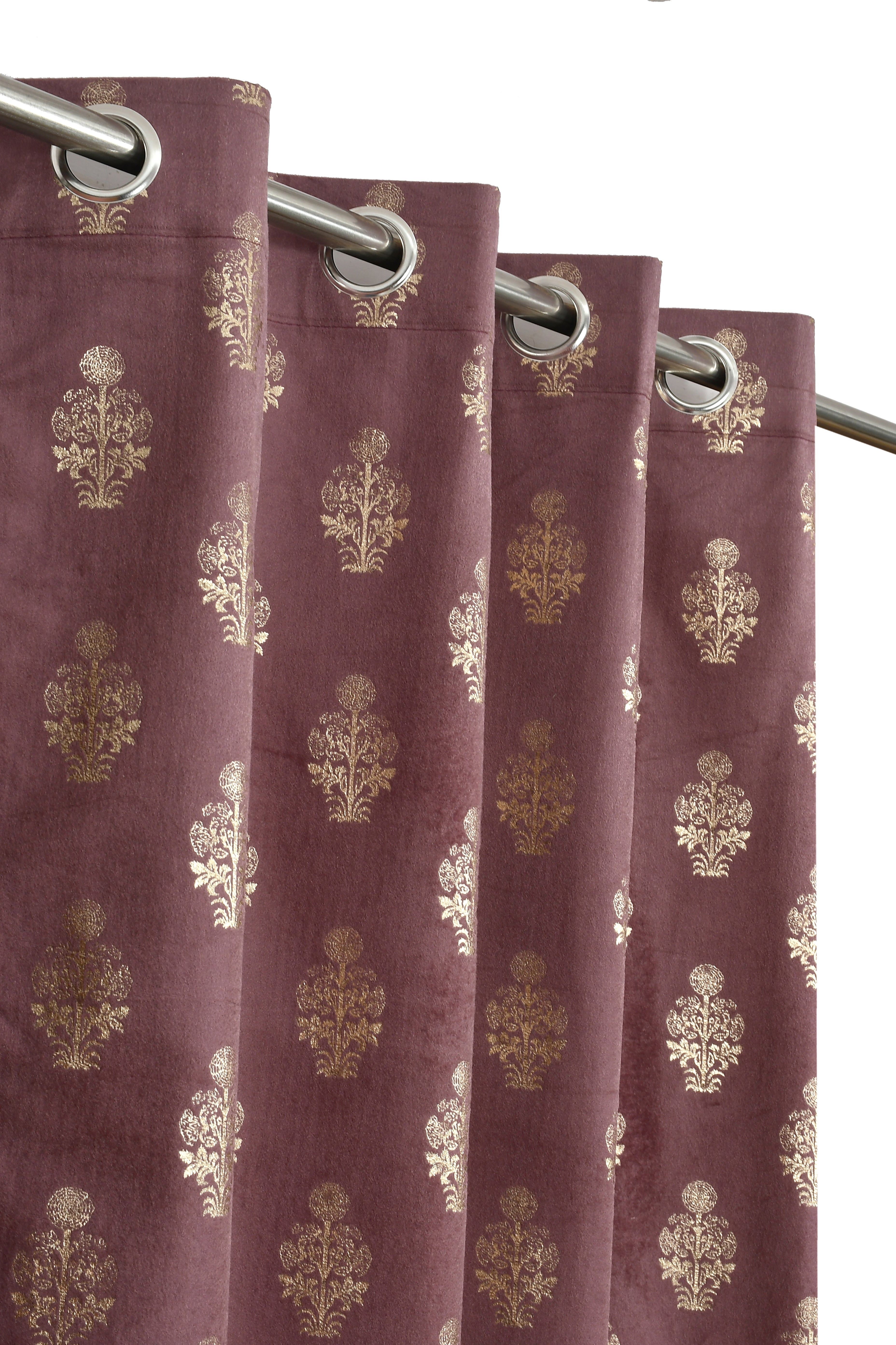 Velvet Foil Curtains Matka Print