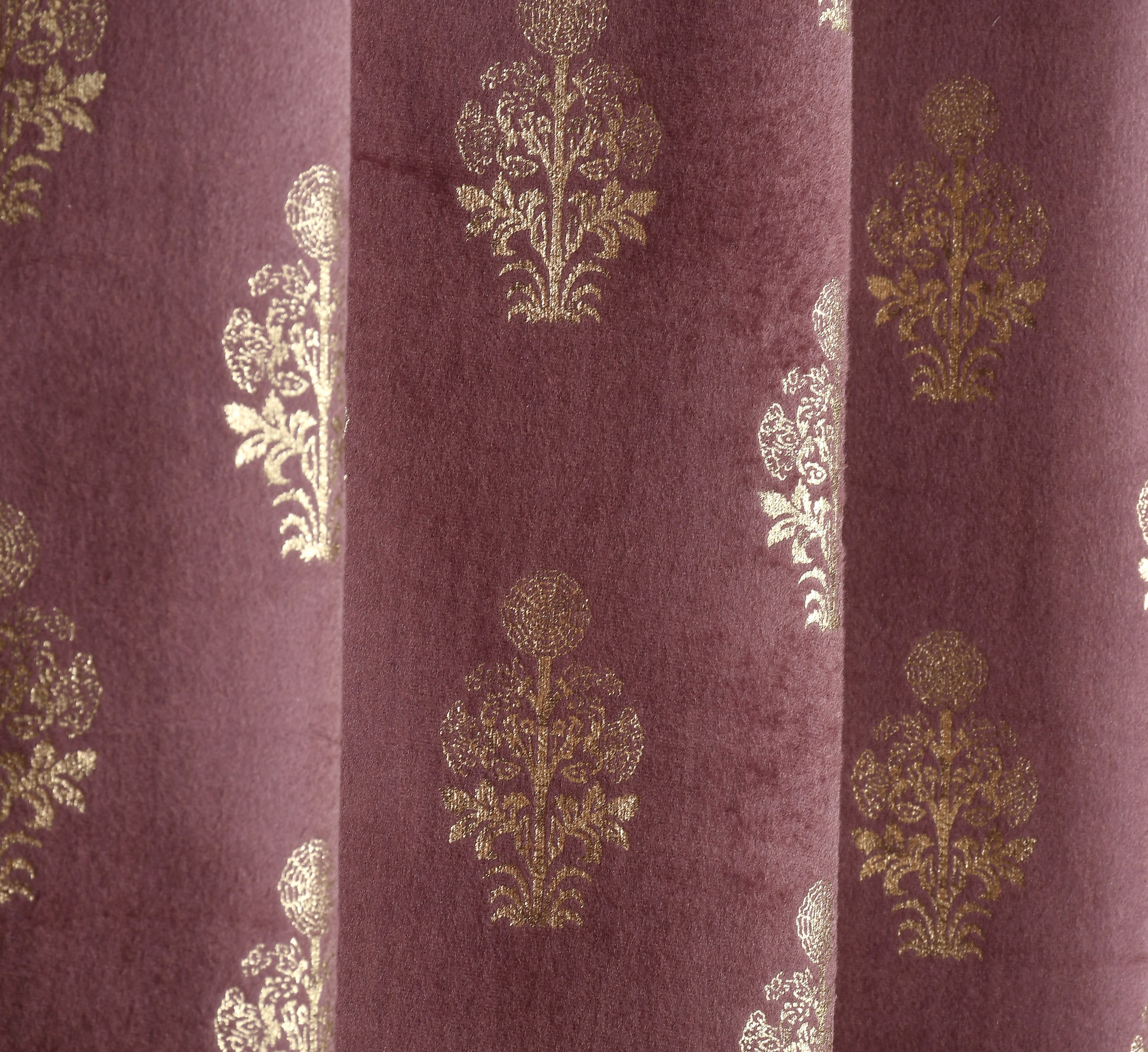 Velvet Foil Curtains Matka Print